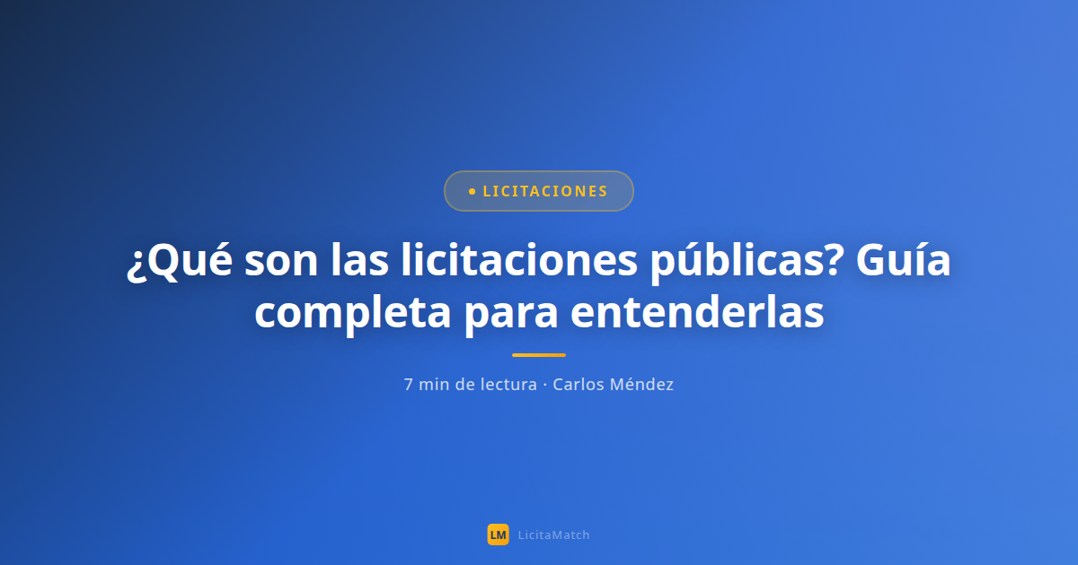 ¿Qué son las licitaciones públicas? Guía completa para entenderlas